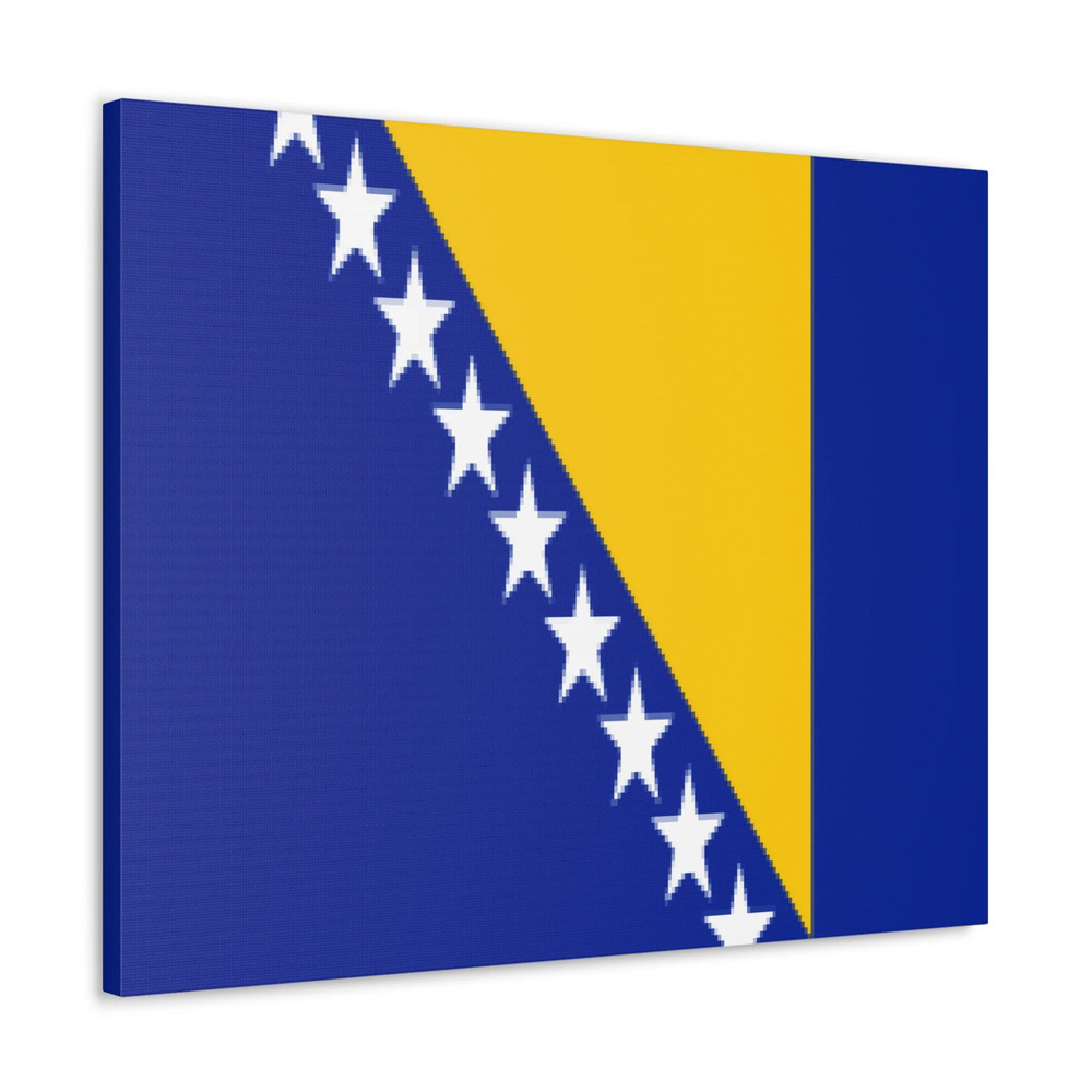 Bosnia and Herzegovina Country Flag Canvas Vibrant Wall Art Unframed Home Decor